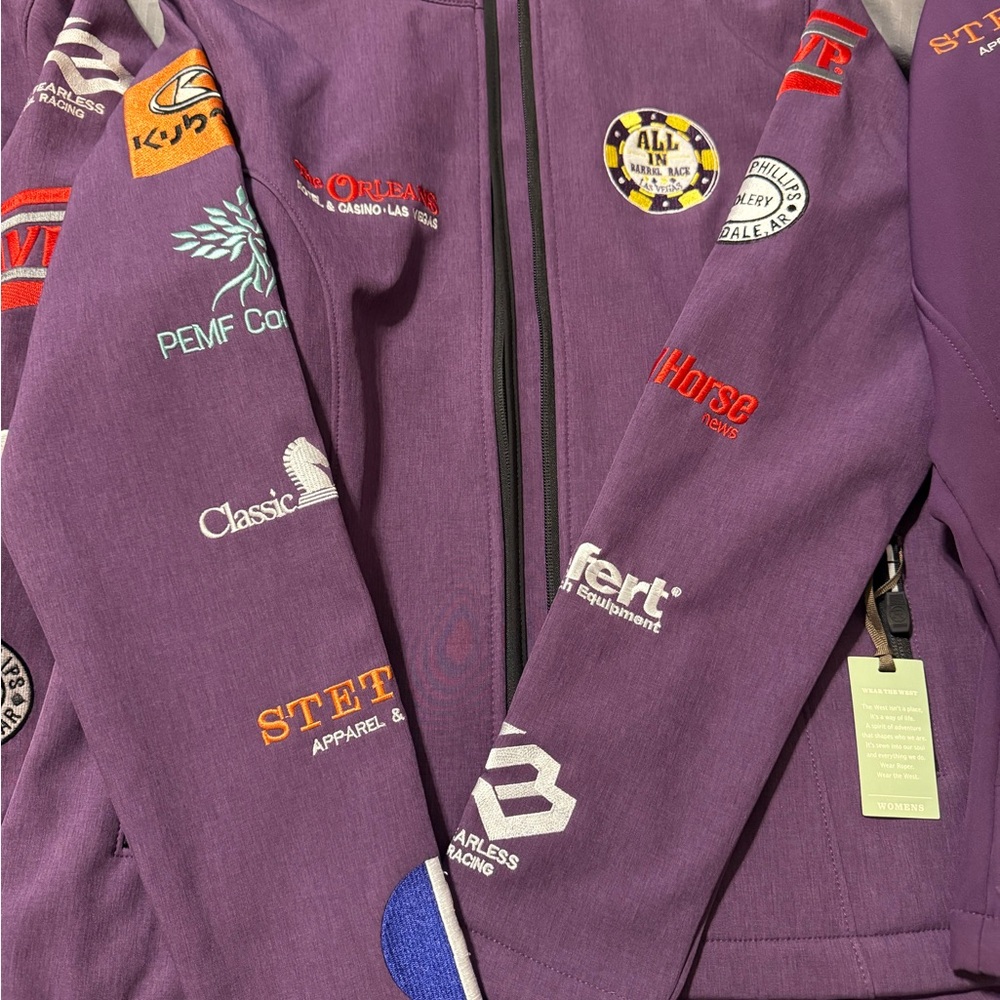All In Contestants Jacket Purple Embroidered Logo Zip Jacket